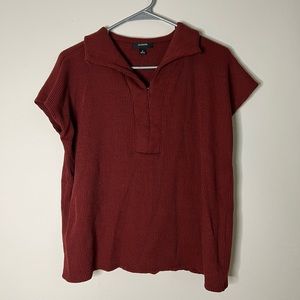 Alfani Women’s Red Corduroy Short Sleeve T-Shirt